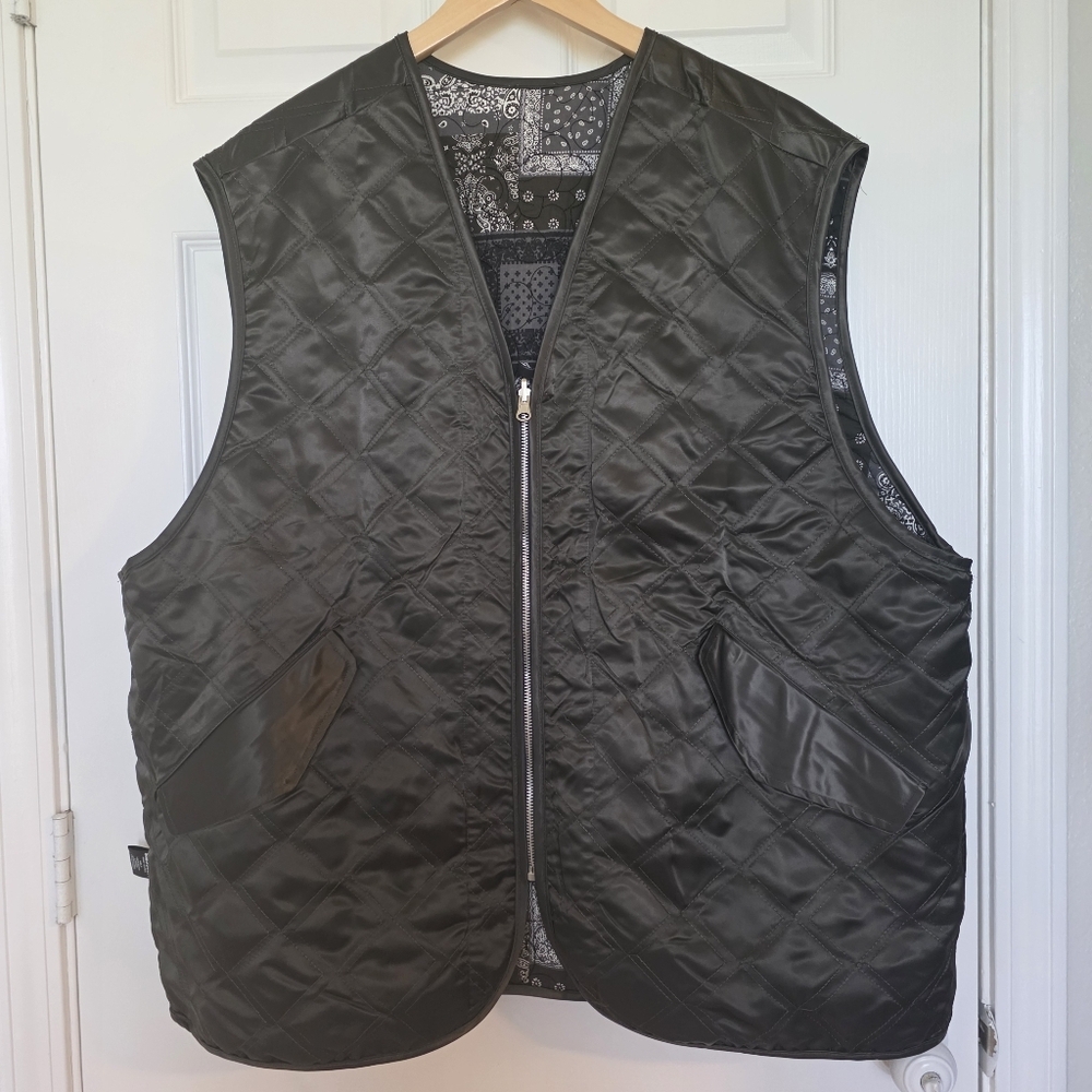 POL OVERSIZED Boho Style Patchwork Bandana Quilted Reversible Vest Front Zipper - Picture 10 of 16